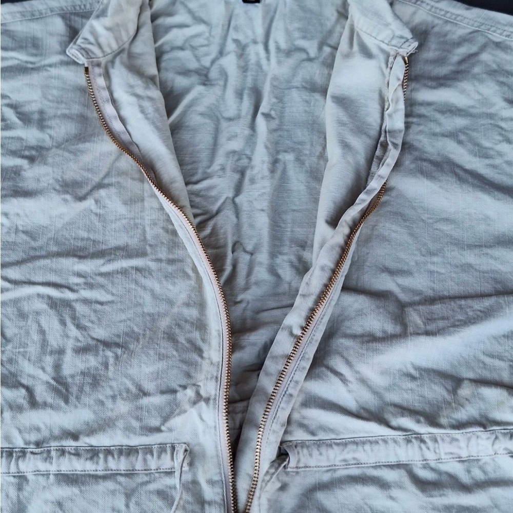 J.Crew Cinched zip-up dress in drapey cotton preppy oversized Baggy Size Large - Picture 2 of 7